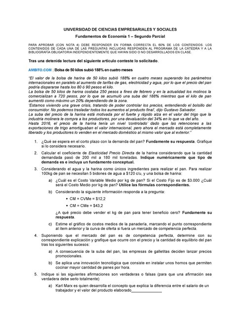 Segundo Parcial Econom Ã a I UNIVERSIDAD DE CIENCIAS EMPRESARIALES