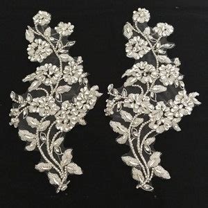 Silver Rhinestone Applique Crystal Diamante Patch For Bridal Etsy