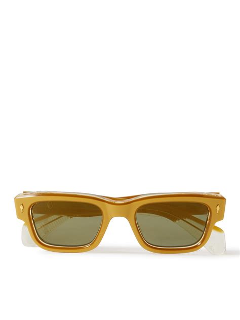 Jacques Marie Mage Jeff Square Frame Acetate And Gold Tone Sunglasses