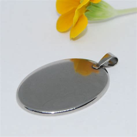 Stainless Steel Oval Pendant Tray Bezel X Mm Blank With Cabochon Etsy