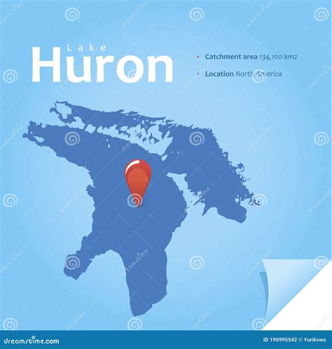 Lake Huron vector stock vector. Illustration of river - 190995542