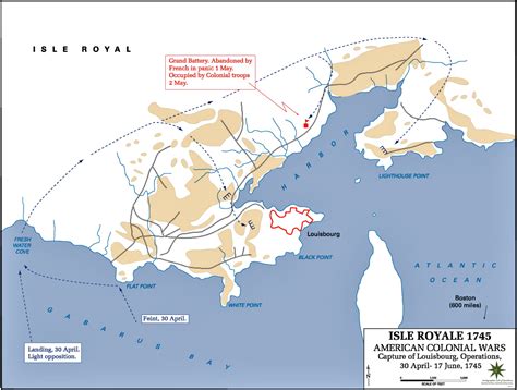 Map Of The Siege Of Louisbourg 1745