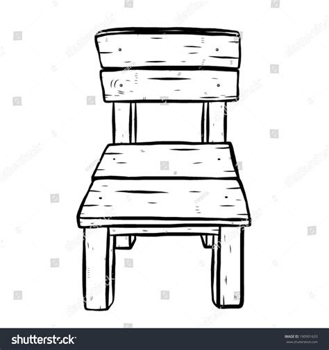 Wooden Chair Cartoon Vector And Illustration Black And White Hand