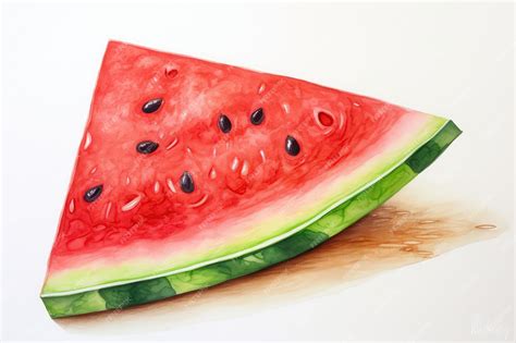 Premium Photo | A Drawing Of A Slice Of Watermelon