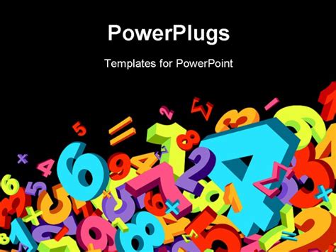 PowerPoint Template: Jumble of numbers and math signs in various colors ...