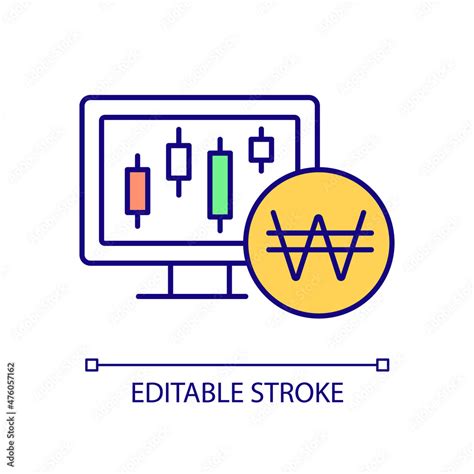 Investing Money In South Korea Stocks RGB Color Icon Online Trading