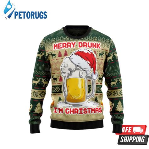Merry Drunk Ugly Christmas Sweaters Peto Rugs