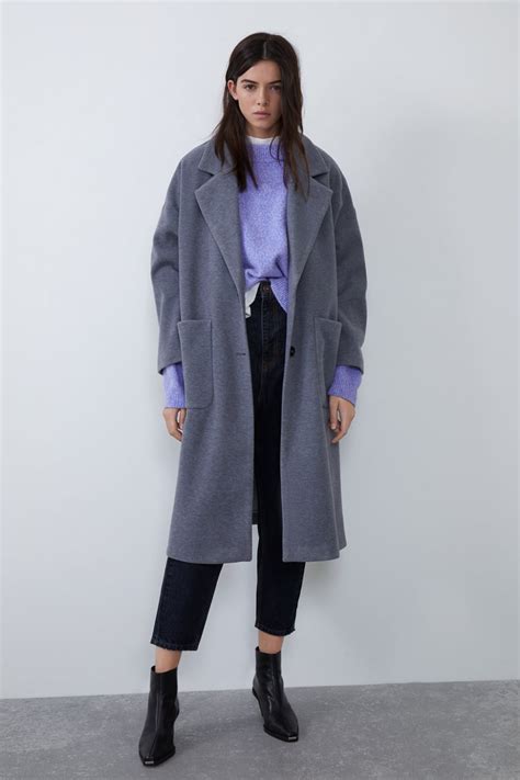 Oversized Coat With Pockets View All Coats Woman Zara United States