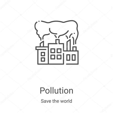 vector icono de la contaminación de salvar la colección mundial Línea