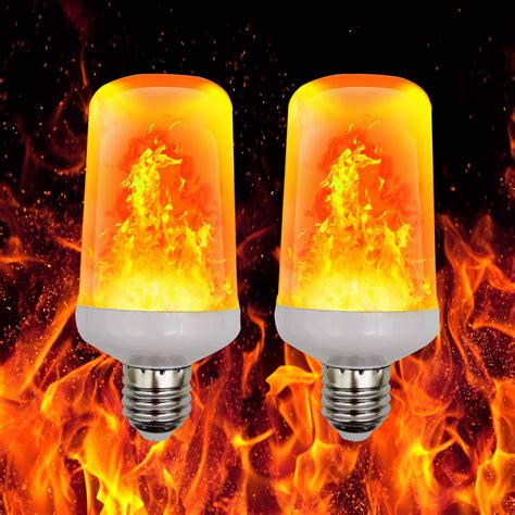 Elegantoss Pack of 2 LED Fire Flame Effect Light Bulb Realistic Flickering Burning Flame for ...