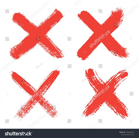 Xgrunge Letter X Red Cross Sign Stock Vector Royalty Free