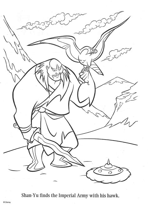 Mulan Shan Yu Coloring Page Coloring Pages