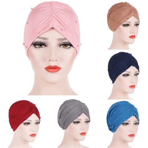 Beading India Turban Women Headband Ruffle Cancer Chemo Hair Hats