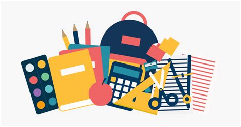 Transparent School Supplies Clipart Clip Art Library