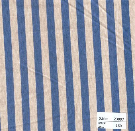 Cotton Stripes Fabrics Inches Mtrs Check Stripes Blue