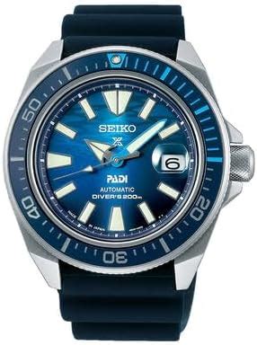 Seiko Reloj analógico automático para hombre esfera azul correa de