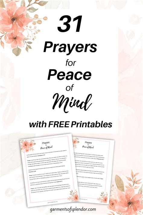 31 Prayers For Peace Of Mind With Free Printable Prayers