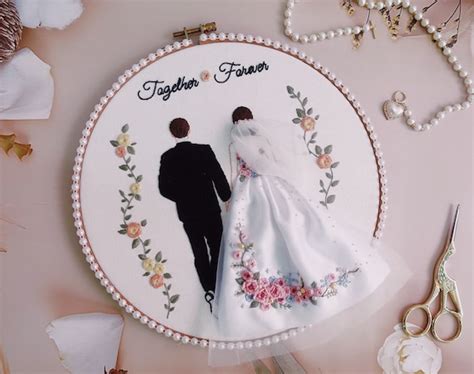 Personalized Wedding Embroidery Kit For Bride And Groom Etsy