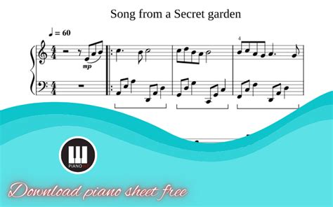 Song from a secret garden piano sheet Rolf Løvland