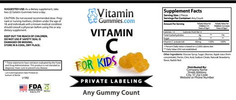 Private Label Kids Vitamin C Gummy Supplement Vitamin Gummies