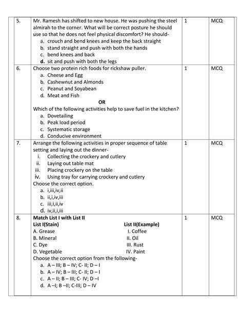 Cbse Class 10 Home Science Sample Paper 2024 Indcareer Schools