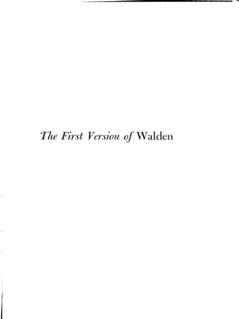 First Version Walden | PDF | Walden | Sic