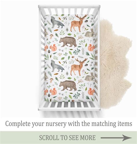 Woodland Animals Crib Sheet Crib Bedding Baby Bedding | Etsy