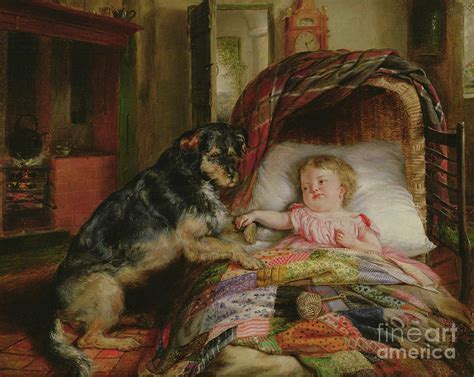 Guarding baby Painting by Edwin Frederick Holt