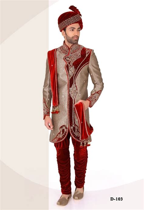 Stitched Indo Western Indian Ethnic Wedding Sherwani Indian Groom V