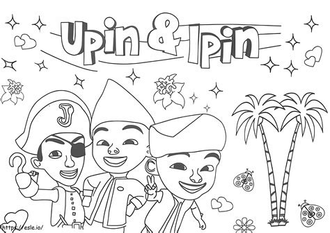 Upin E Ipin En Pirate Island coloring page