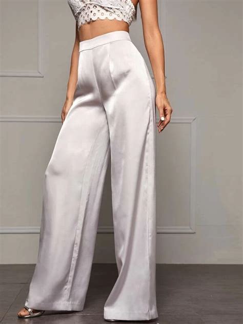 Satin Wide Leg Pant Ivory Atelier Yuwa Ciao Jp