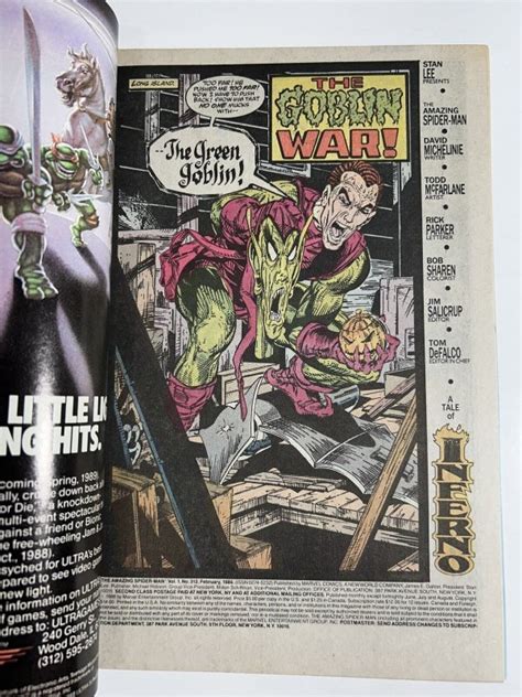 Amazing Spider Man 312 Green Goblin Todd McFarlane MCU Marvel Comics