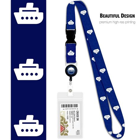 Cruise Lanyards With Id Holder Retractable Badge Waterproof Card