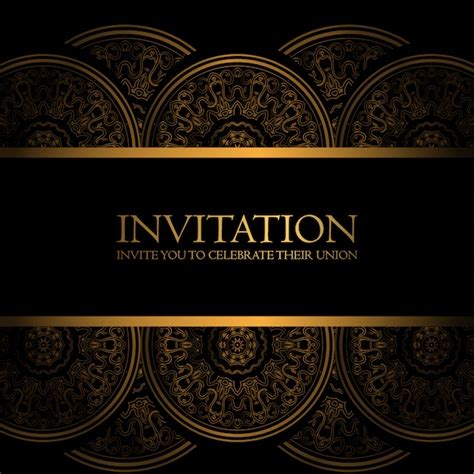 Black And Gold Birthday Invitation Background