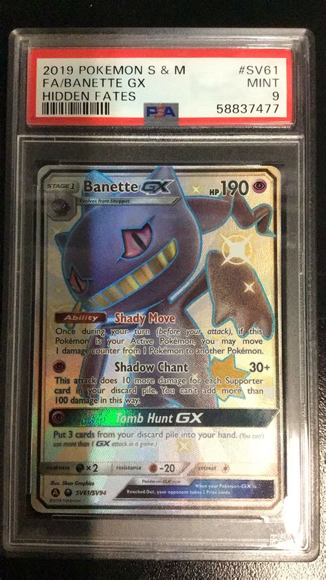 Pokemon Sun Moon Hidden Fates Sv Full Art Banette Gx Psa