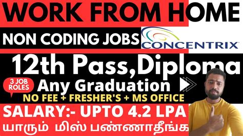 Work From Home Jobs In Tamil Th Pass Jobs Concentrix Recruitment