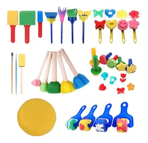 Set De Pinceles Para Pintar Con Esponja Para Niños 30 Unida Cuotas