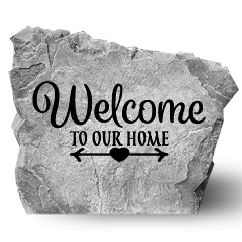 Welcome To Our Home Engraved Garden Rock Landscape Rock