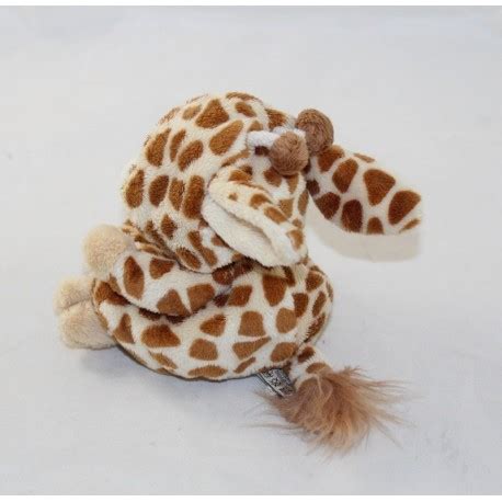 Doudou Ziggy ours girafe BUKOWSKI beige tâches marron 15 cm SOS d