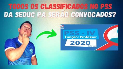 FUI CLASSIFICADO NO PSS DA SEDUC PA SEREI CONVOCADO YouTube