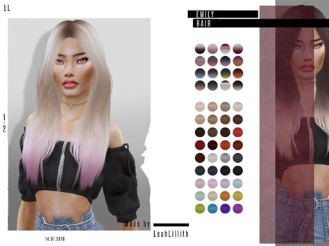 The Sims Resource Emily Hair By Leah Lillith Sims 4 Hairs Sims