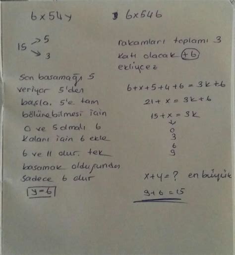 Bes basamakli 6x54y sayisinin 15 ile bolum…