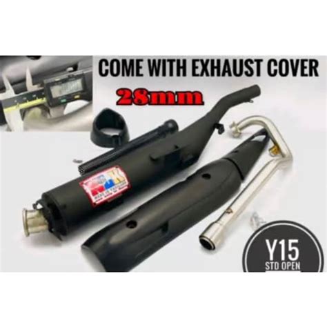 Exhaust Full Set Y15 Y15zr 28mm Exzos Standard Cutting Full System Racing Nlk Free Exhaust Cover