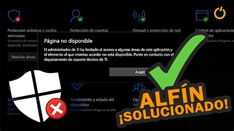 Error Windows Defender El Administrador Ti Ha Limitado El Acceso