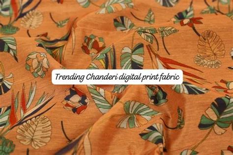 Cotton Chanderi Digital Printed Fabrics Multicolour At Rs Meter In