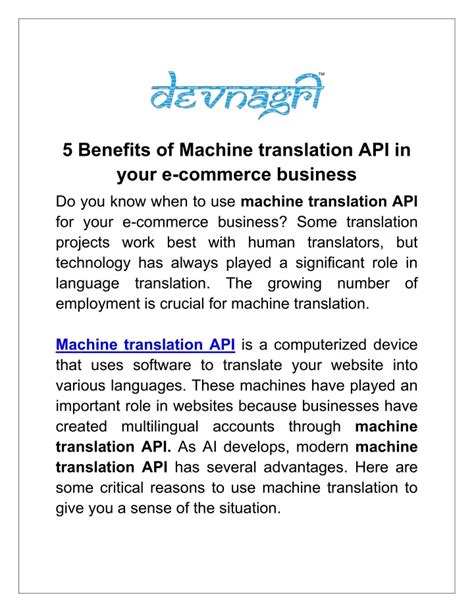 Ppt Benefits Of Machine Translation Api In Your E Commerce Business