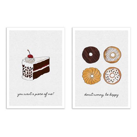 Art Posters X Cm Par Duo Donut And Cake Par Orara Studio