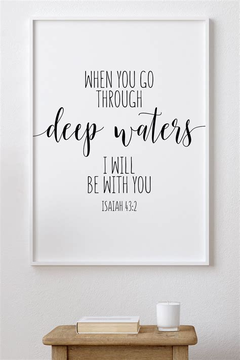 When You Go Through Deep Waters Isaiah 432 Poster Zazzle