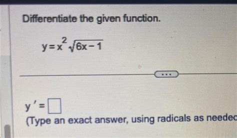 Answered Differentiate The Given Function … Bartleby