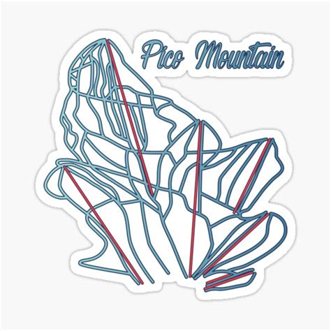 "Pico Mountain Trail Map" Sticker by ChasingGnarnia | Redbubble